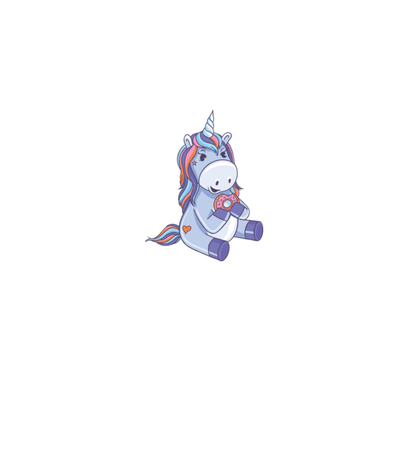 Unicorn cu gogoașă model alb pe tricou