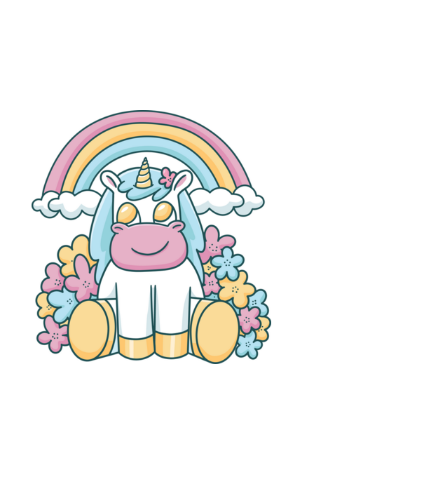 Unicorn drăguț model alb pe tricou