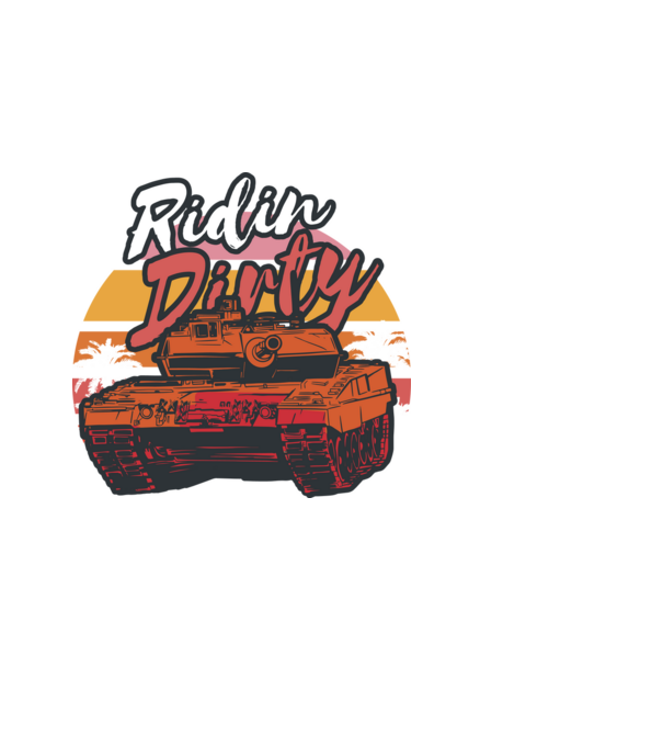 Ridin Dirty tricou cu tanc model negru pe tricou
