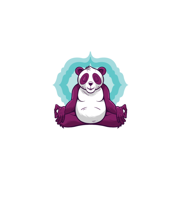 Panda Meditație model alb pe tricou