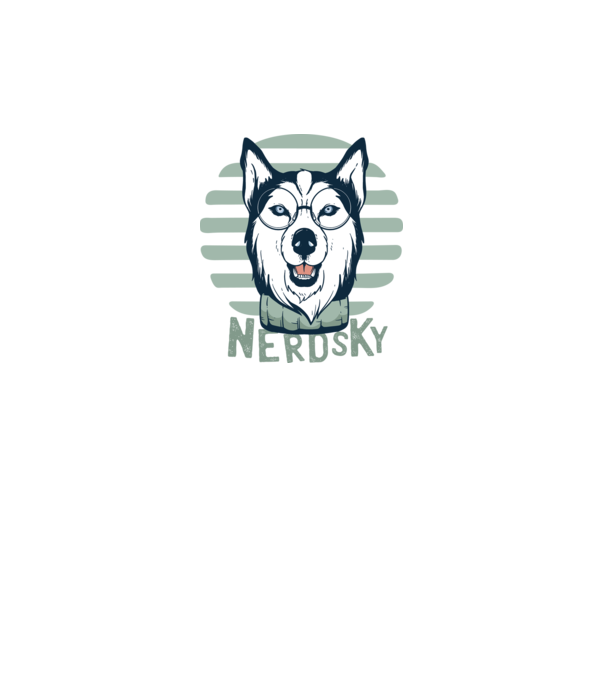 Nerdsky Husky model gri pe tricou