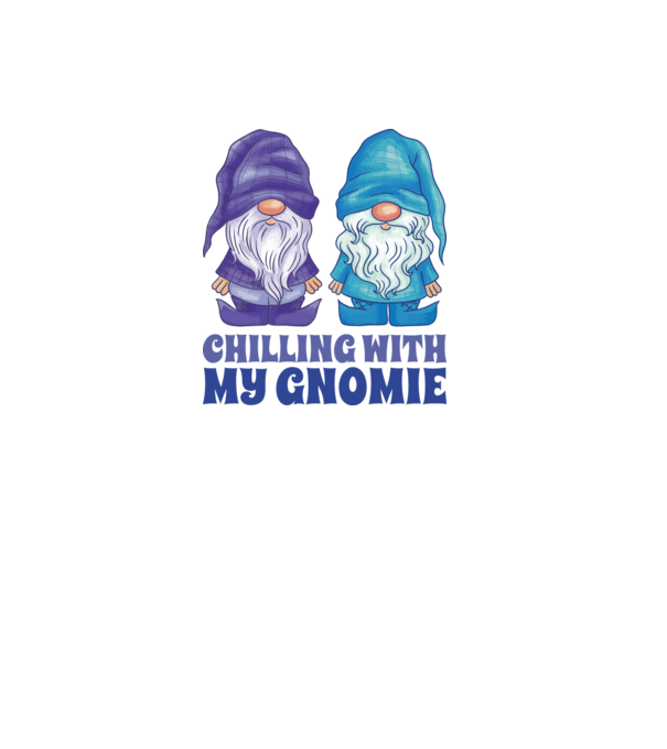 Chilling with my Gnomie model alb pe tricou