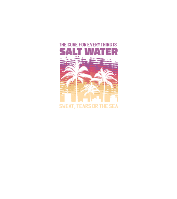 Retro Sunset - Apa sărată este leac pentru orice model negru pe tricou