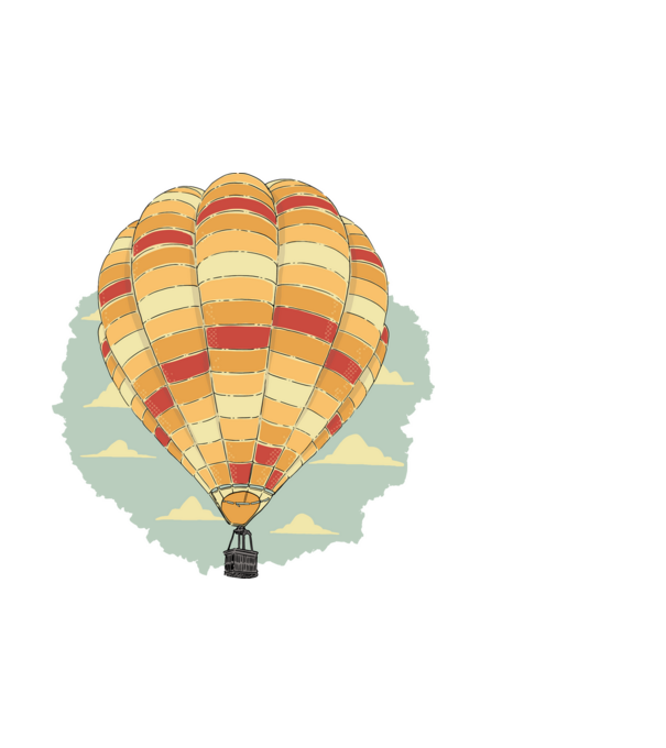 Aerostat model albastru deschis pe tricou