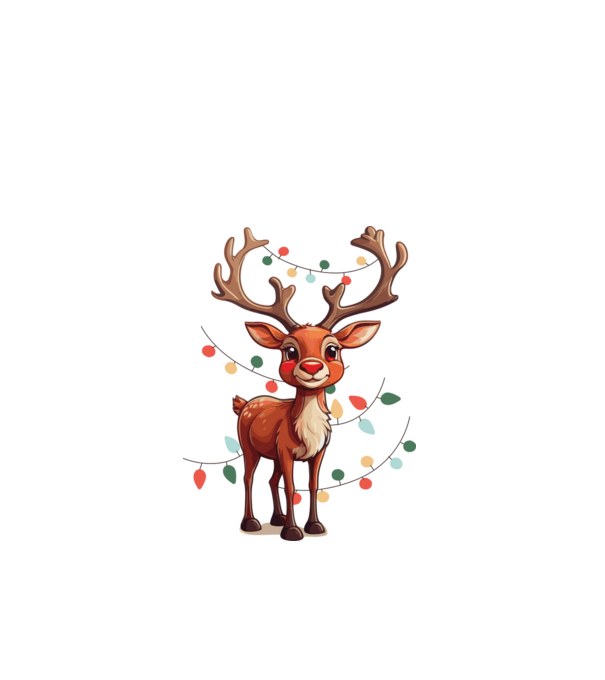 Festive Rudolph model alb pe tricou