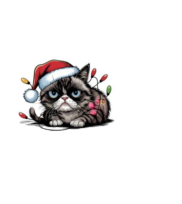 Christmas Spirit Grumpy Cat Negru model negru pe tricou