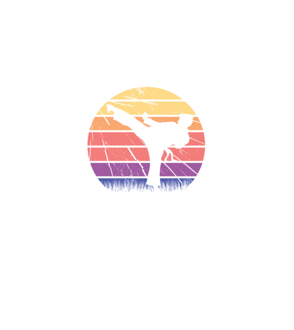 Karate Retro model negru pe tricou