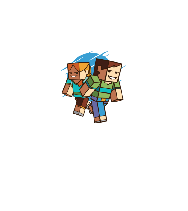 Caractere Minecraft model alb pe tricou