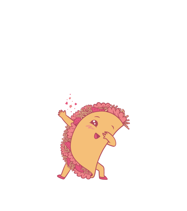 Kawaii Taco DAB model albastru închis pe tricou