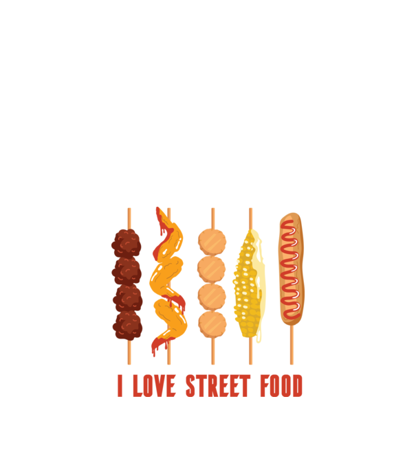 I Love Street Food model negru pe tricou