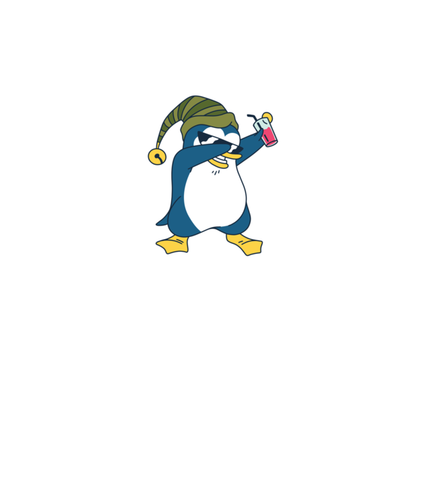Pinguin DAB model gri pe tricou
