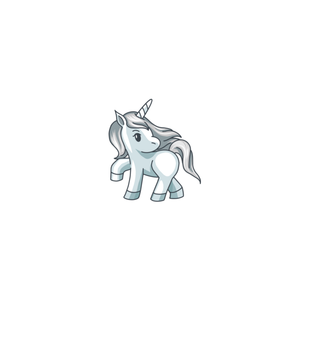 Unicorn de argint model albastru închis pe tricou