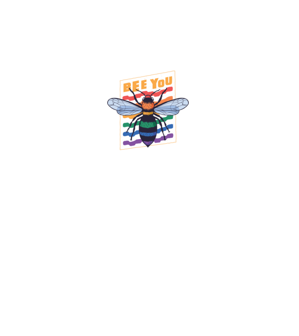 Bee You Pride model negru pe tricou