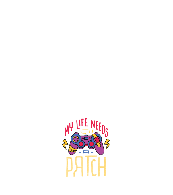 My life needs a patch Gamer model negru pe tricou