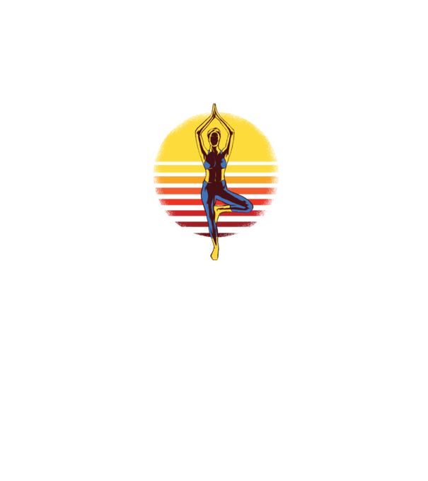 Retro yoga model negru pe tricou