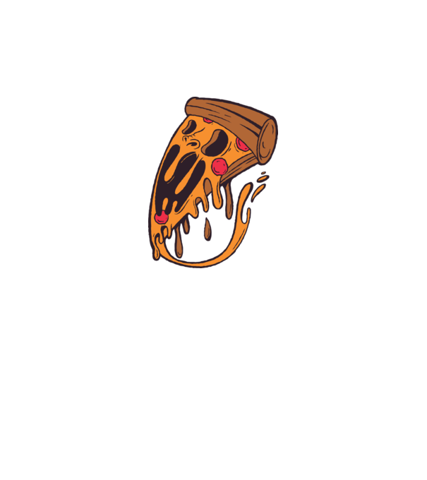 Pizza Horror model gri pe tricou