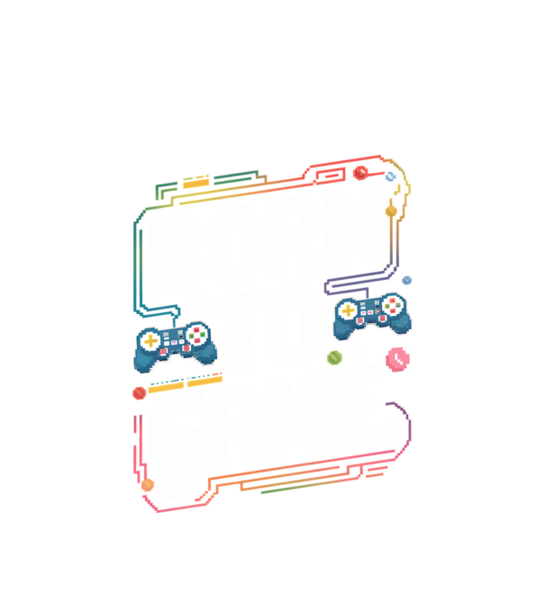 Born to Game Pixel Negru model alb pe tricou