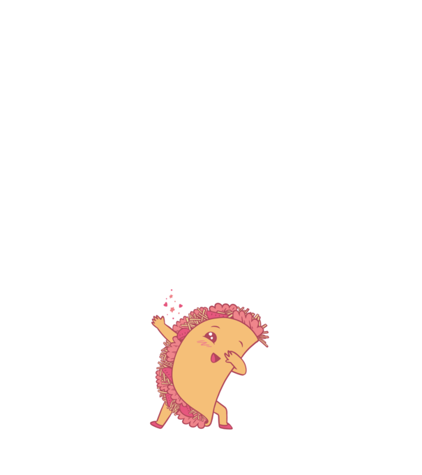 Kawaii Taco DAB model negru pe tricou