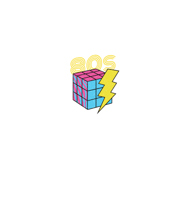 I love the 80s Cub Rubik model negru pe tricou