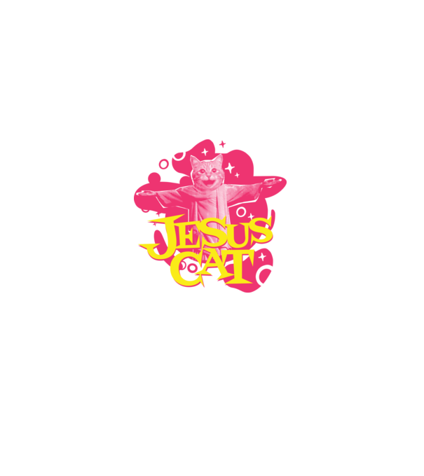 Jesus Cat model negru pe tricou