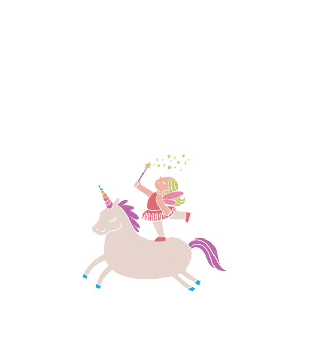 Zână Unicorn model negru pe tricou