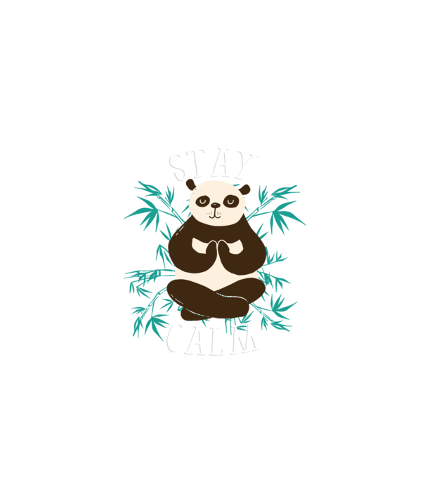 Stay Calm Panda meditație model negru pe tricou