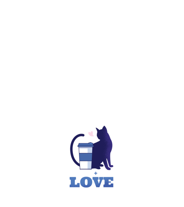 Cafea + Pisici = dragoste model negru pe tricou
