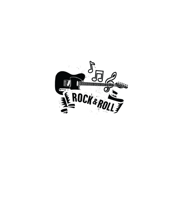 Rock & Roll chitară model albastru jeanși pe tricou