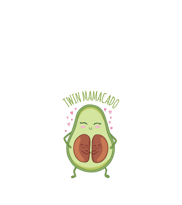 Gemeni Mamacado model alb pe tricou
