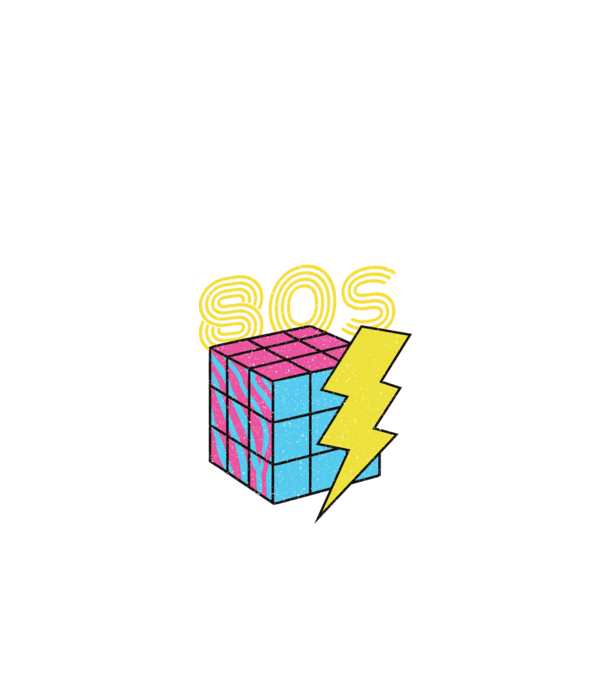 I love the 80s Cub Rubik model negru pe tricou