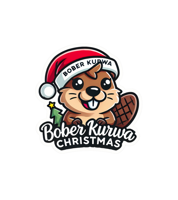 Bober Kurwa Christmas 1 model alb pe tricou
