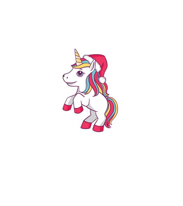 Unicorn de Crăciun model alb pe tricou
