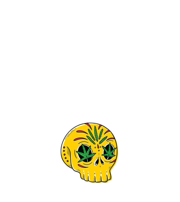 Marijuana Craniu model negru pe tricou