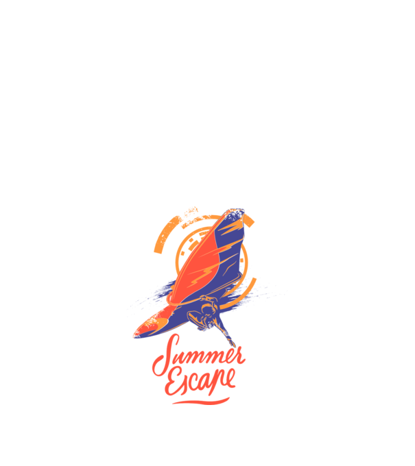 Summer escape Surf model negru pe tricou