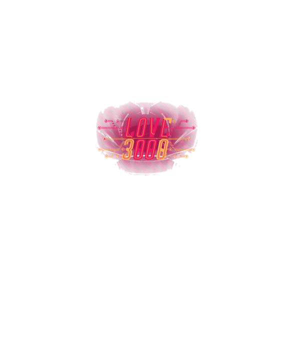 Love 3000 model negru pe tricou