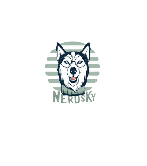 Nerdsky Husky model negru pe tricou