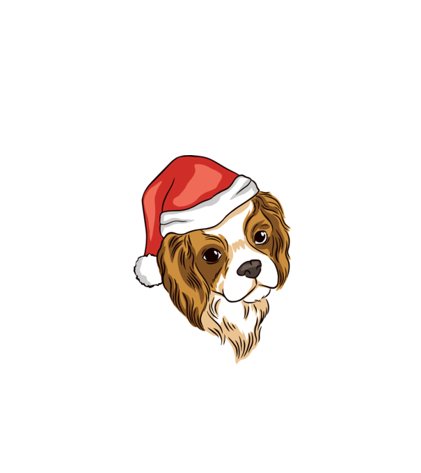 Santa Cocker Spaniel model alb pe tricou