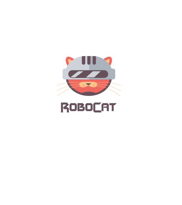 Robocat model negru pe tricou