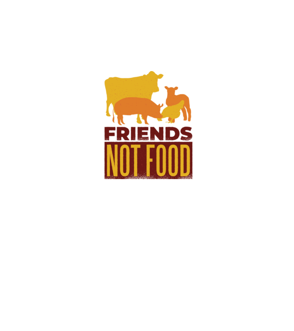 Friends not Food Vegán model gri pe tricou