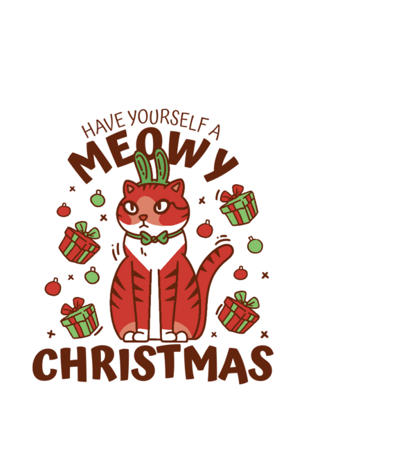 Have yourself a Meowy Christmas - Cicás Karácsony model albastru deschis pe tricou