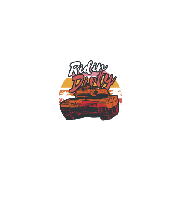 Ridin Dirty tricou cu tanc model negru pe tricou