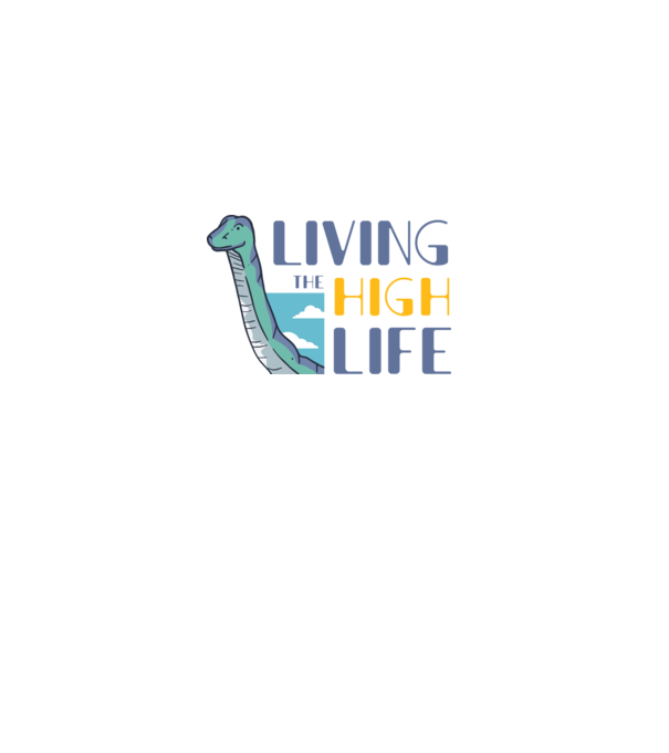 Living the High Life Dinosaur model negru pe tricou