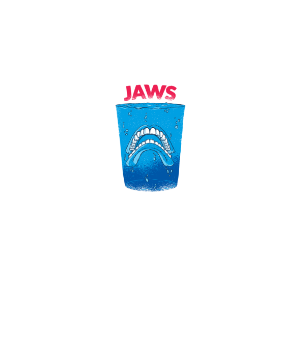 Jaws dinți tricou parodie model negru pe tricou