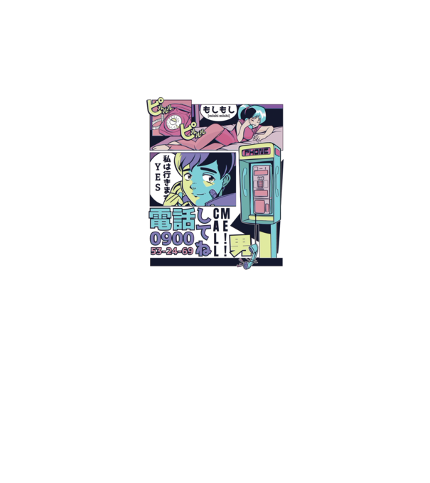 Anime Vaporwave benzi desenate model alb pe tricou