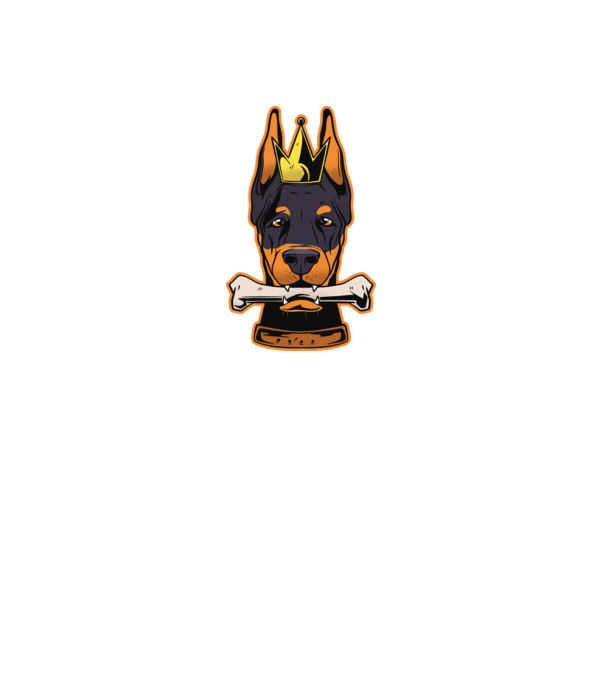 Rege Doberman model negru pe tricou