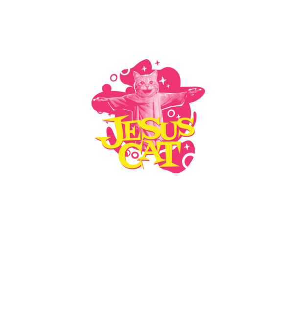 Jesus Cat model negru pe tricou