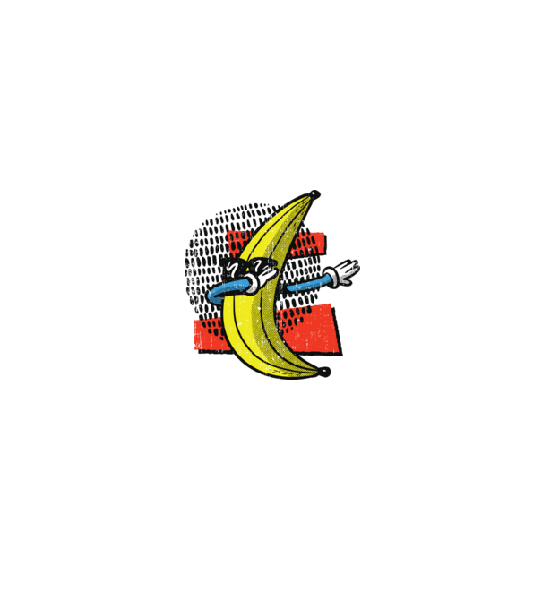 Banană DAB model alb/roșu pe tricou