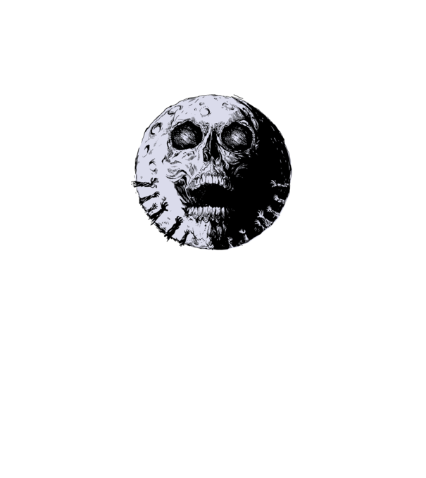 Craniu Lună model alb pe tricou