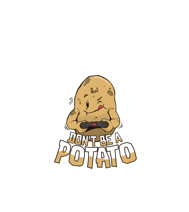 'Don''t be a Potato Gamer' model verde de măr pe tricou