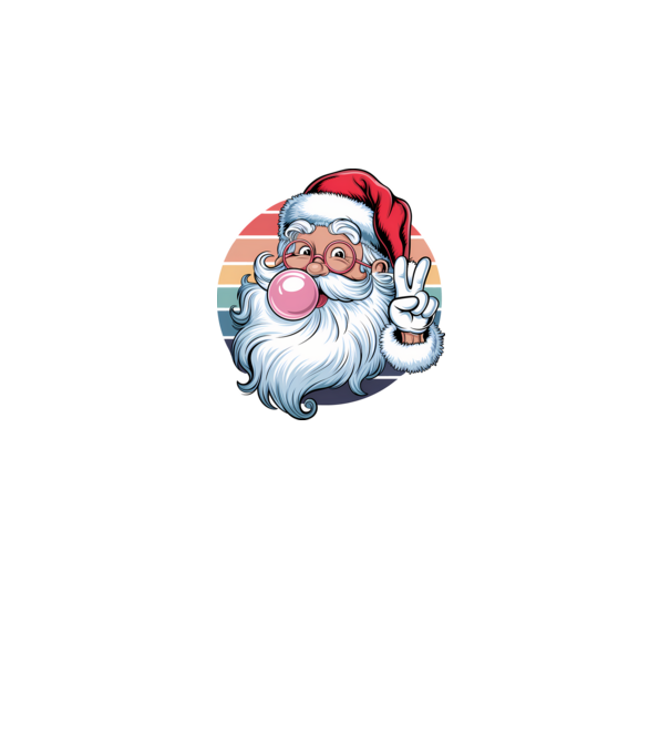 Bubble gum santa model negru pe tricou